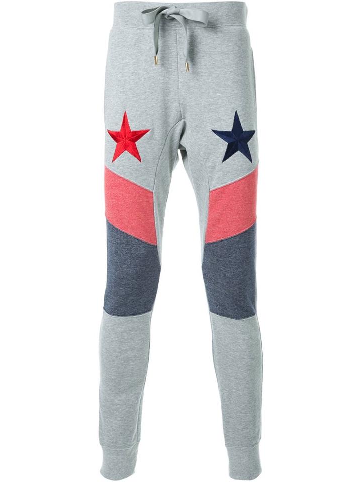 Dresscamp Stars Embroidered Track Pants, Adult Unisex, Size: Small, Grey, Cotton