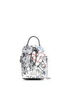 Maison Margiela Graphic Print Bucket Bag - White