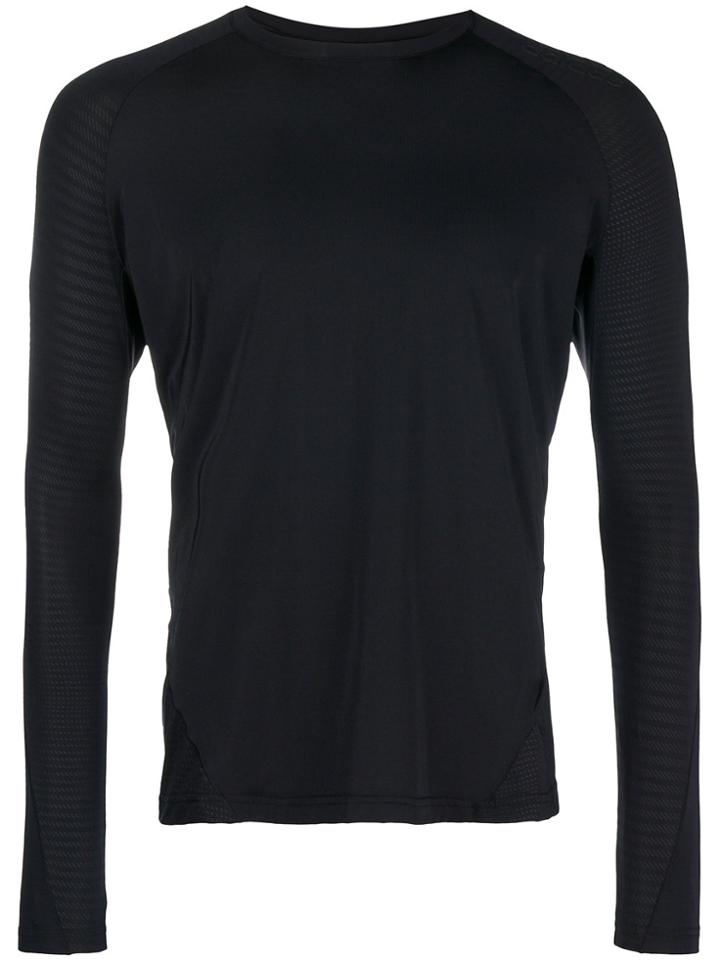 Adidas Crew Neck Fitted Long Sleeved Top - Black