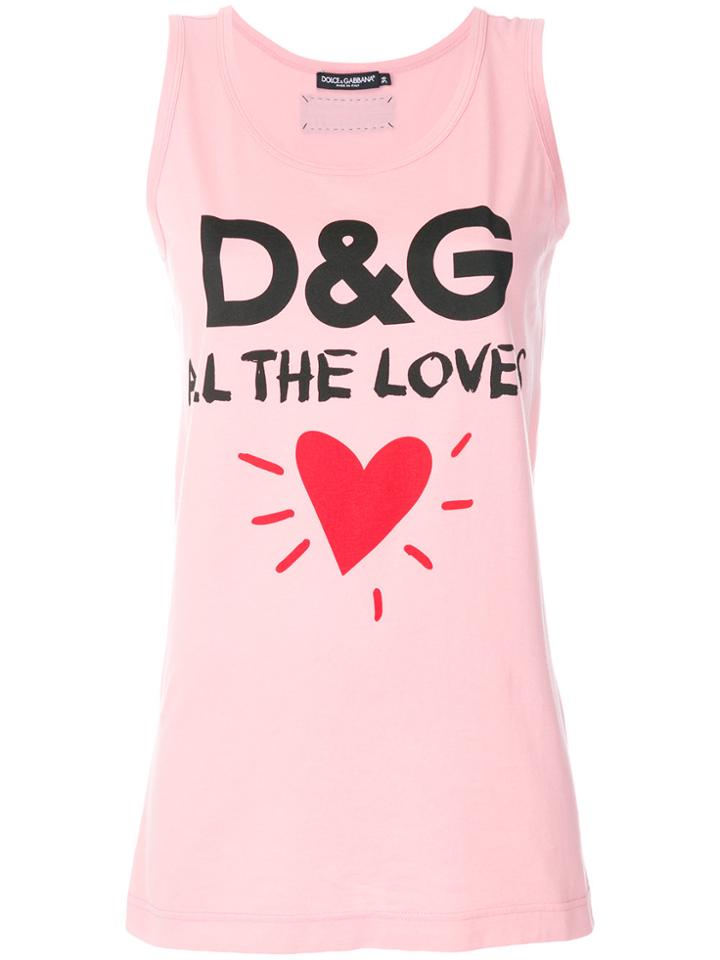 Dolce & Gabbana All The Lovers Tank Top - Pink & Purple
