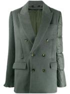 Undercover Quilted-panel Double-breasted Jacket - Green