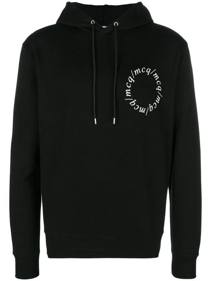 Mcq Alexander Mcqueen Logo Graphic Print Hoodie - Black