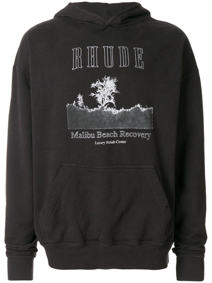 Rhude Malibu Beach Logo Hoodie - Black