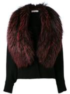 Liska Fur Collar Cardigan - Black