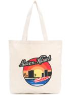 Maison Kitsuné Graphic Print Shoulder Bag - Nude & Neutrals