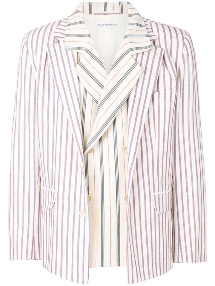 Gosha Rubchinskiy Double Layer Striped Jacket - Nude & Neutrals