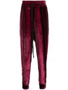Nahmias Striped Velvet Track Pants - Red