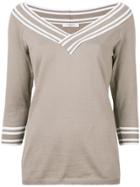 Charlott V-neck Jumper - Brown