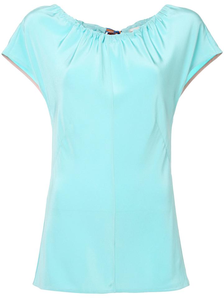 Dvf Diane Von Furstenberg Ruched Neckline Blouse - Blue