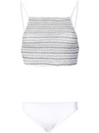 Kisuii Halter Crop Top Bikini - White