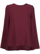Adam Lippes Loose Fit Blouse, Women's, Size: 8, Pink/purple, Viscose
