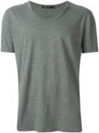 T By Alexander Wang Low Neck T-shirt, Men's, Size: Xs, Grey, Cotton