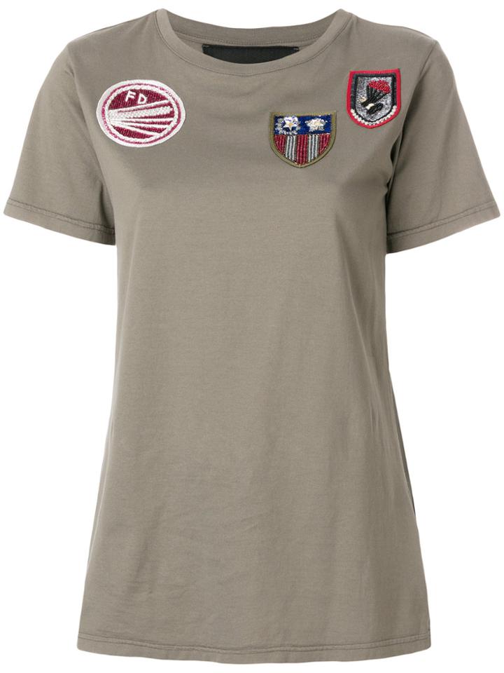 Mr & Mrs Italy Embroidered Patch T-shirt - Green