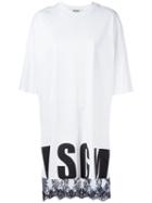 Msgm - Logo T-shirt Dress - Women - Cotton - M, White, Cotton