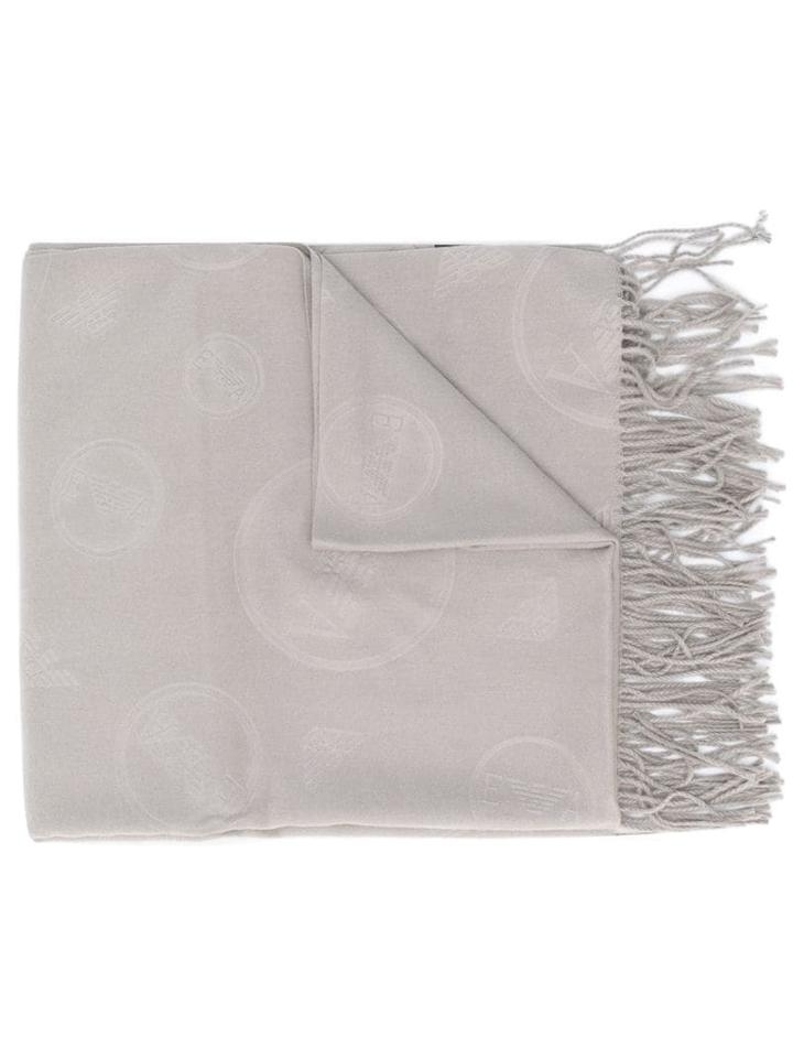 Emporio Armani Embossed Logo Scarf - Brown
