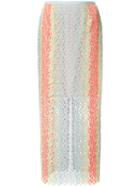 Gabriela Hearst Open Weave Striped Skirt, Women's, Size: 38, Polyester/silk