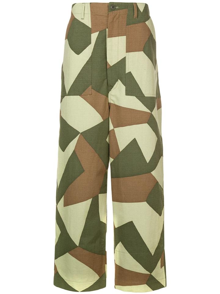 Junya Watanabe Man Geometric Print Trousers - Green