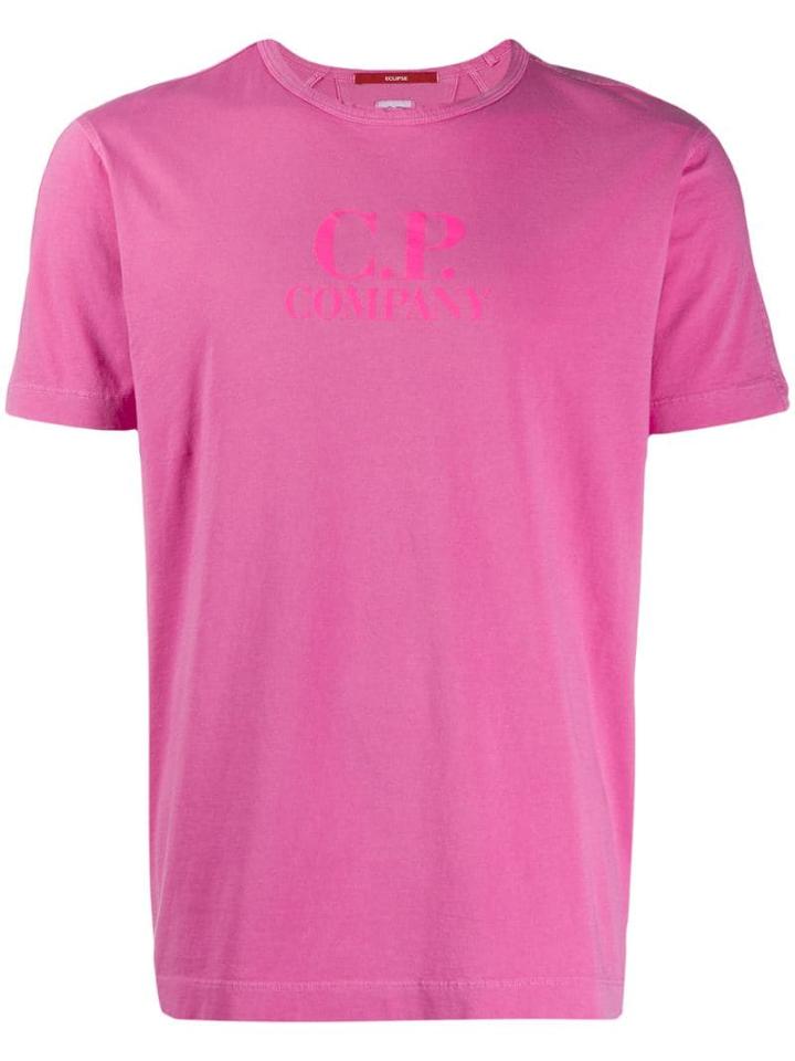 Cp Company Logo Print T-shirt - Pink