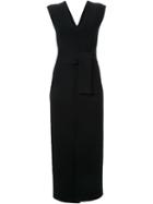 Scanlan Theodore Crepe Knit V-neck Dress