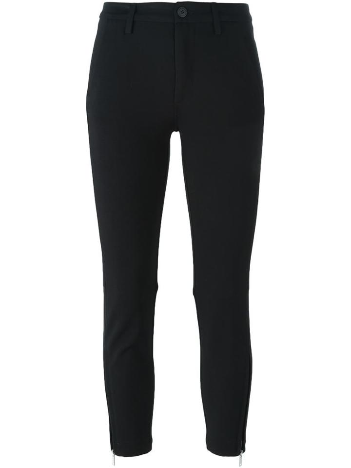 Dondup Cuff Zip Trousers, Women's, Size: 44, Black, Viscose/polyamide/spandex/elastane/viscose