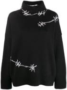 Ermanno Scervino Barbed Wire Knitted Sweatshirt - Black
