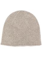 Pringle Of Scotland Lion Emblem Cashmere Beanie In Taupe - Nude &
