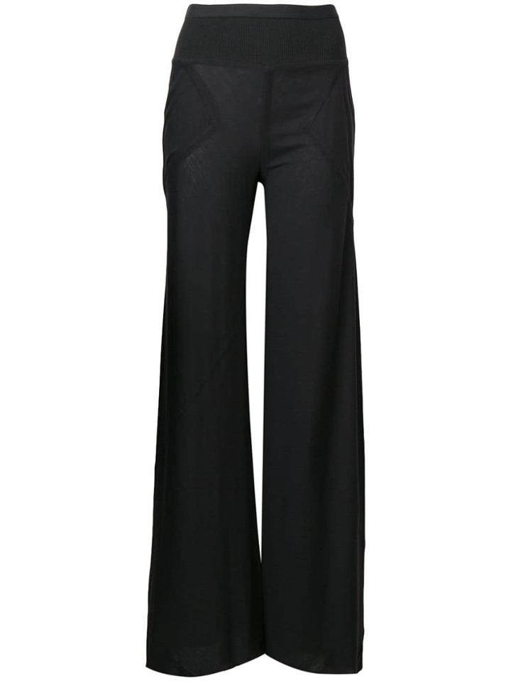 Rick Owens Lilies High Rise Palazzo Trousers - Black