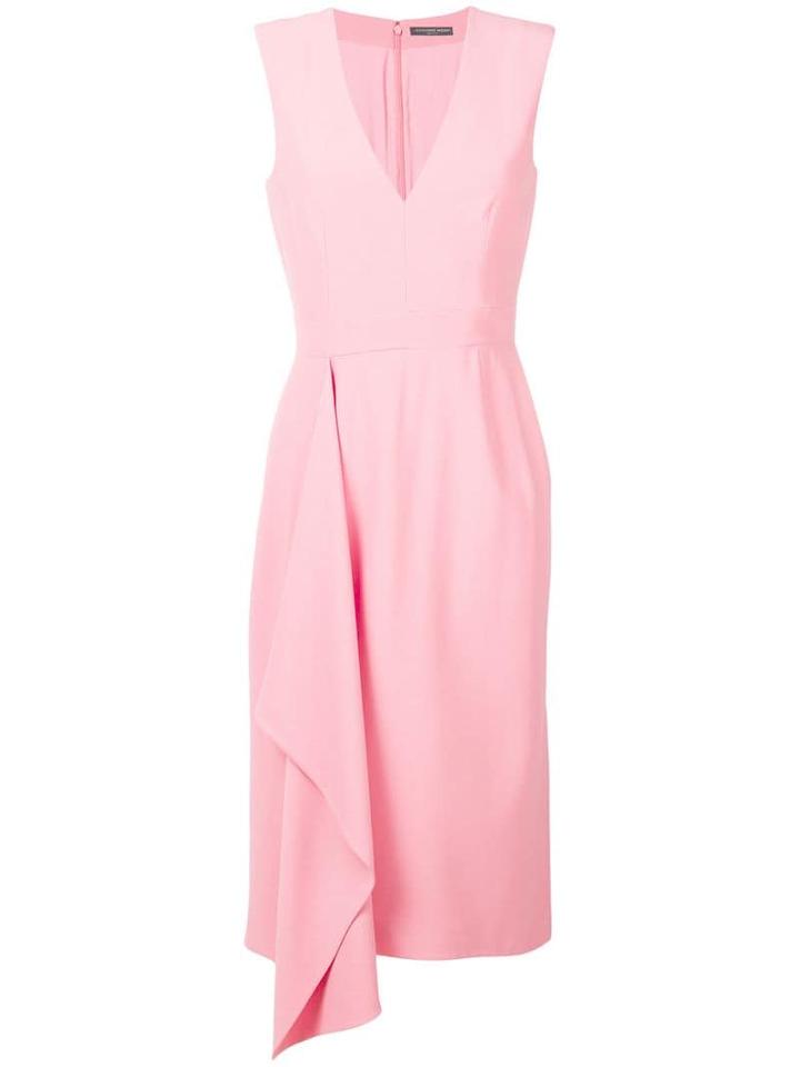 Alexander Mcqueen Sleeveless Ruffle Midi Dress - Pink