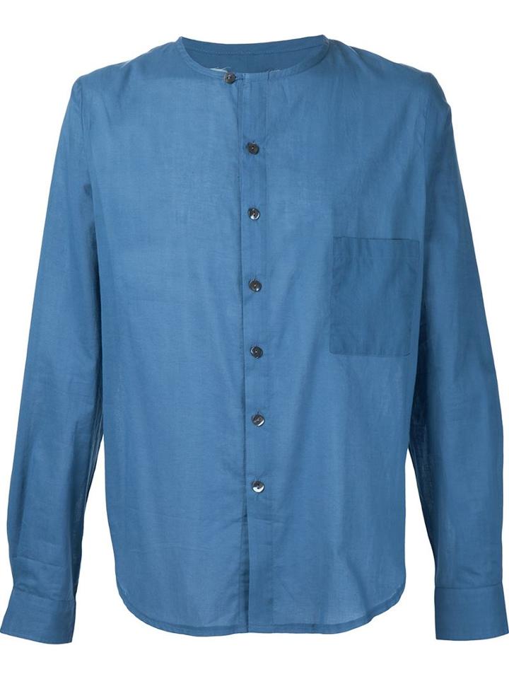 By Walid Round Neck Shirt, Men's, Size: Large, Blue, Cotton