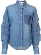 Jonathan Simkhai Denim Tucked Sleeve Shirt - Blue