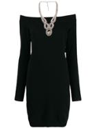 Moschino Off-the-shoulder Necklace Dress - Black