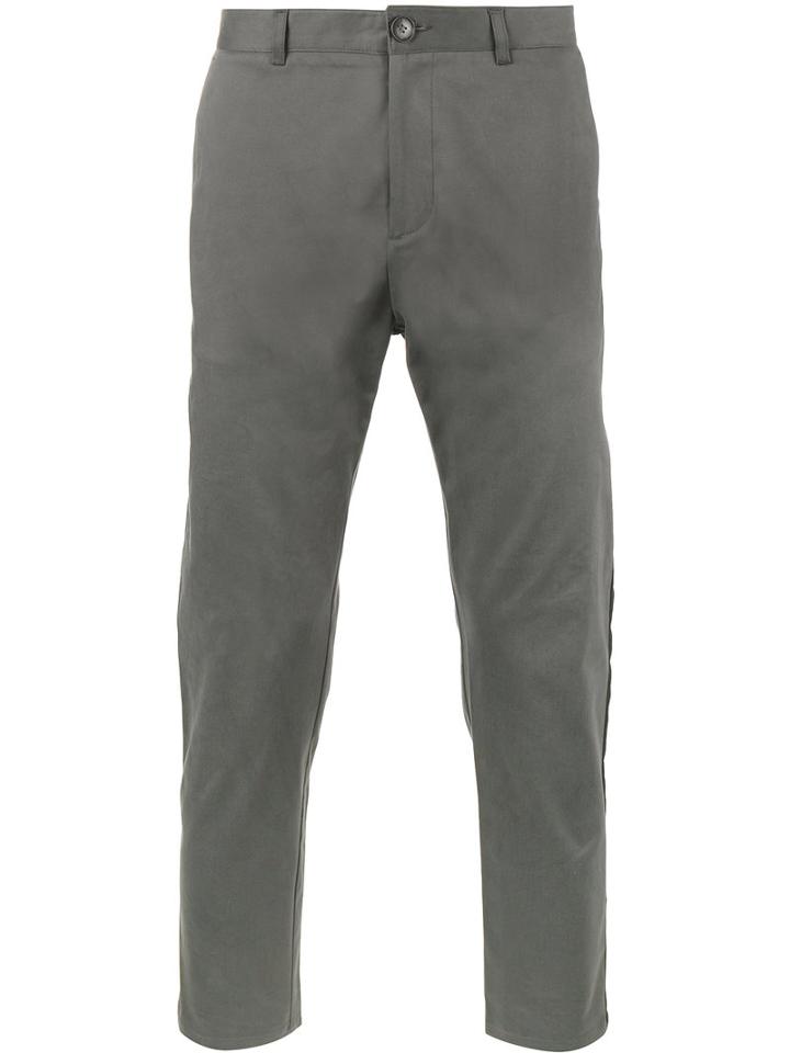 Lot78 - Striped Cropped Chinos - Men - Cotton/spandex/elastane - 32, Grey, Cotton/spandex/elastane