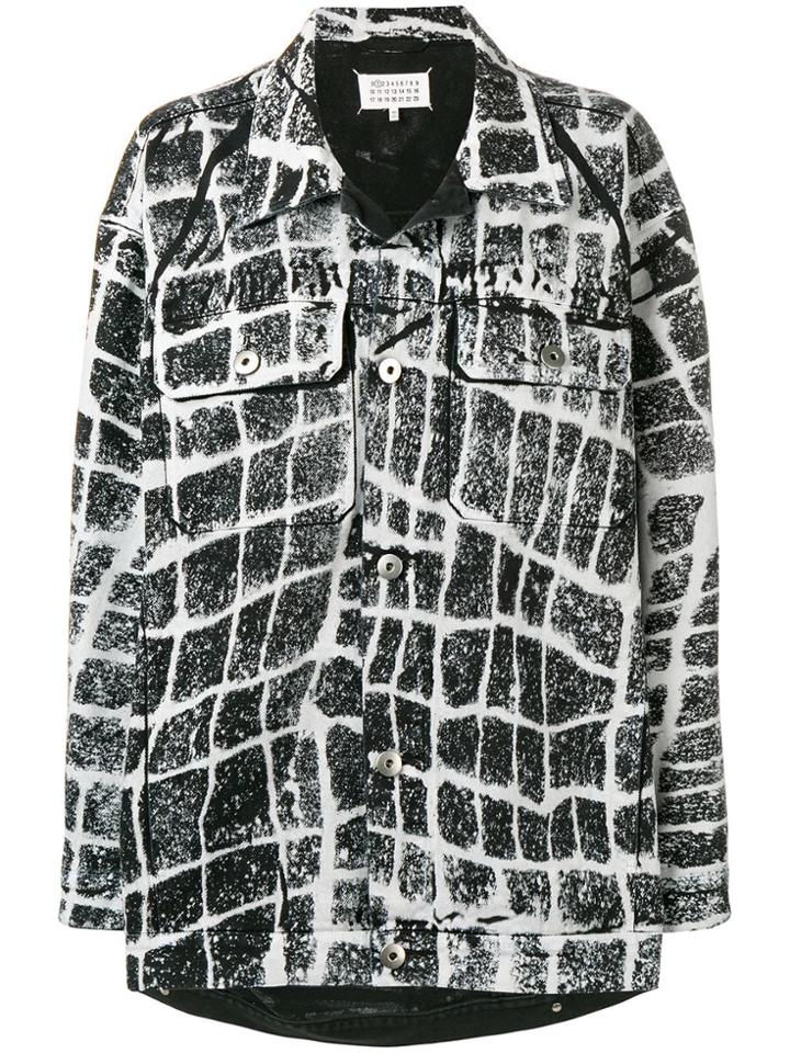 Maison Margiela All-over Print Oversized Jacket - Black