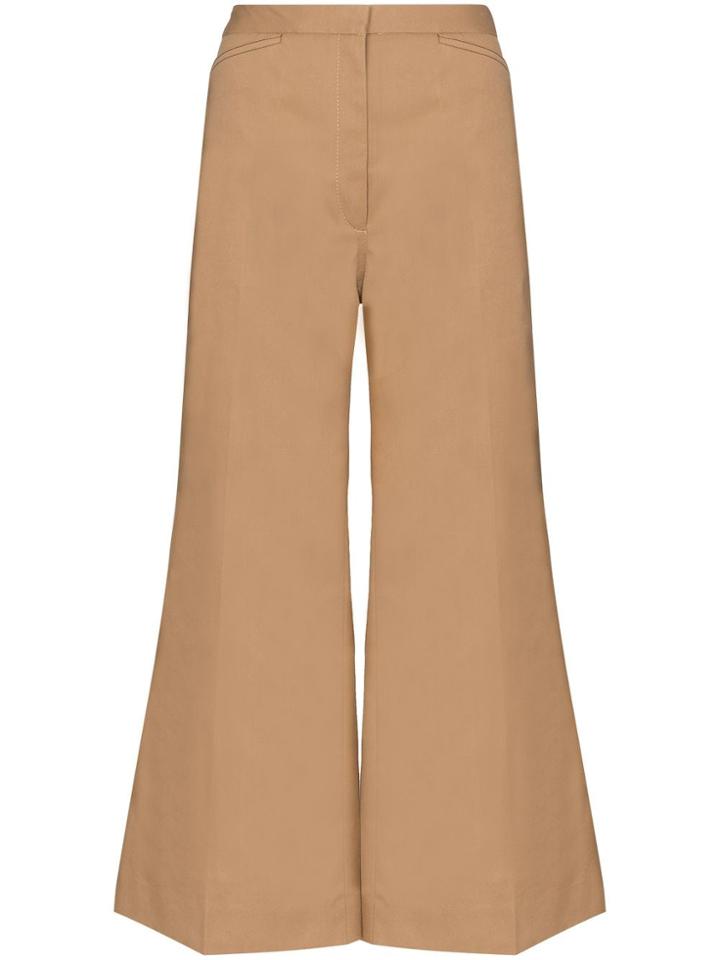 Lemaire Wide-leg Cropped Trousers - Brown