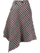 Jw Anderson Asymmetric Houndstooth Skirt - Blue