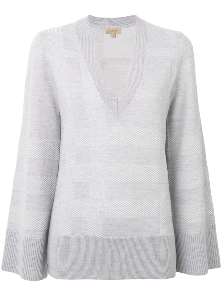 Burberry V-neck Sweater - Grey
