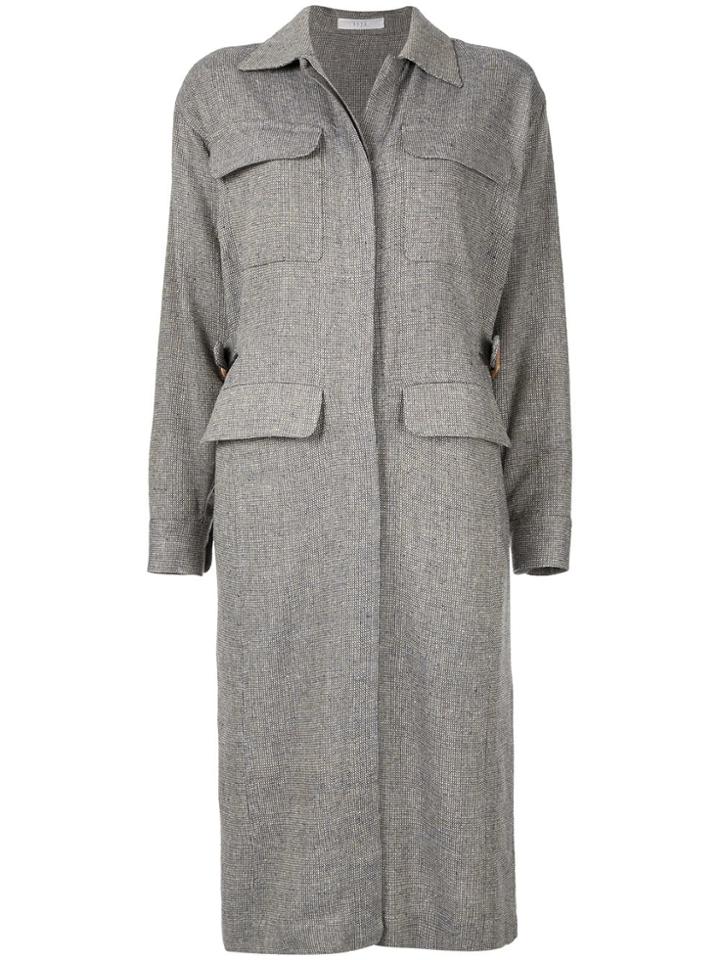 Seya. Tweed Shirt Dress - Grey