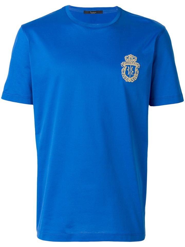Billionaire Logo Embroidered T-shirt - Blue