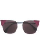 Fendi Eyewear - 'lei' Sunglasses - Women - Metal - One Size, Grey, Metal