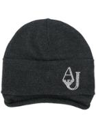 Armani Jeans Draped Knitted Beanie - Grey