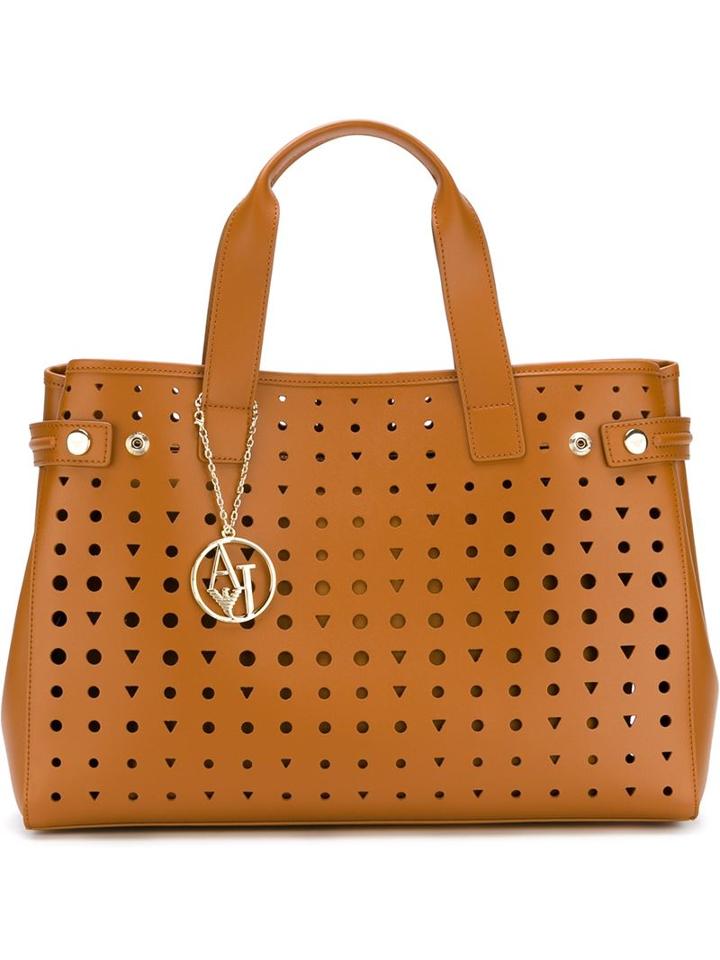 Armani Jeans Laser Cut Detail Tote