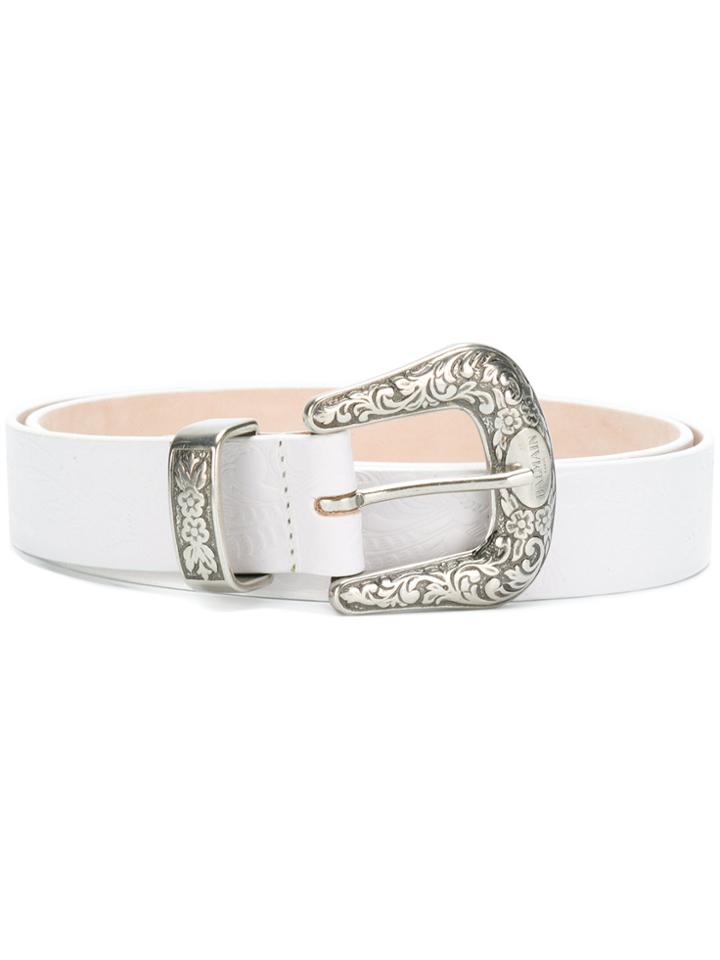 Balmain Ranch Engraved Belt - White