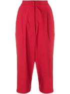 Marc Ellis Dropped Crotch Cropped Trousers - Red