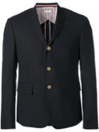 Thom Browne Button Blazer, Men's, Size: 1, Blue, Wool/cupro