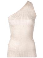 Forte Forte Ribbed One Shoulder Knitted Top - Gold