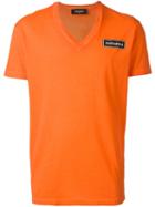 Dsquared2 Chest Logo V-neck T-shirt, Men's, Size: Medium, Yellow/orange, Cotton