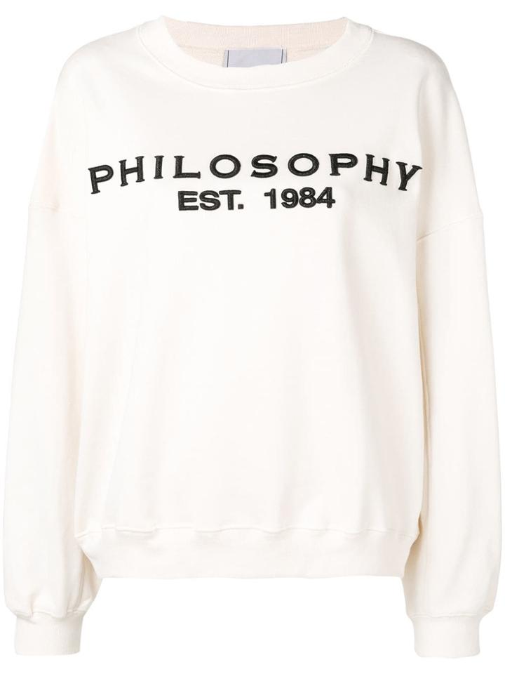 Philosophy Di Lorenzo Serafini Embroidered Logo Sweatshirt - White