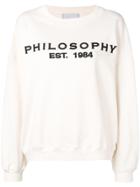 Philosophy Di Lorenzo Serafini Embroidered Logo Sweatshirt - White