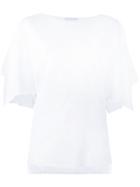 Stefano Mortari Flutter Sleeve Blouse - White