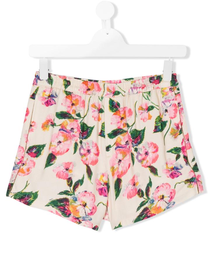 Bellerose Kids Floral Printed Shorts - Nude & Neutrals